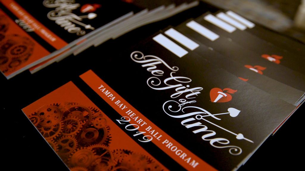 The Gift of Time program for the 2019 Tampa American Heart Ball. Two Stories Media provided event videography for the 61st Annual Heart Ball. 