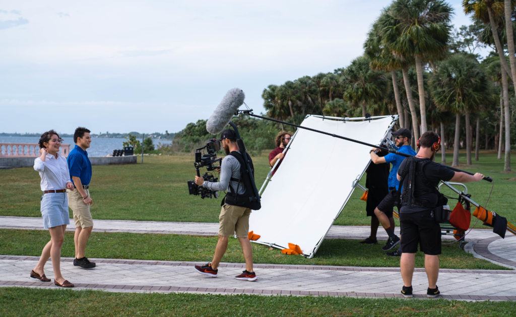 Behind-the-scenes of the video production for the New College of Florida tour. 