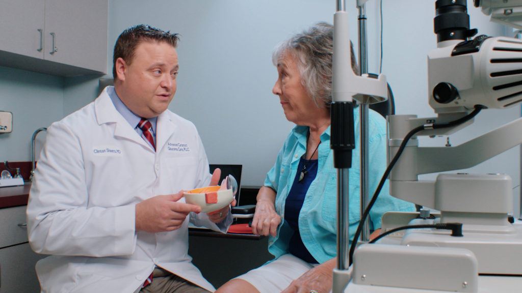 Dr. Sheets of Advanced Cataract and Glaucoma Care featured in medical commercial videography for his practice. 