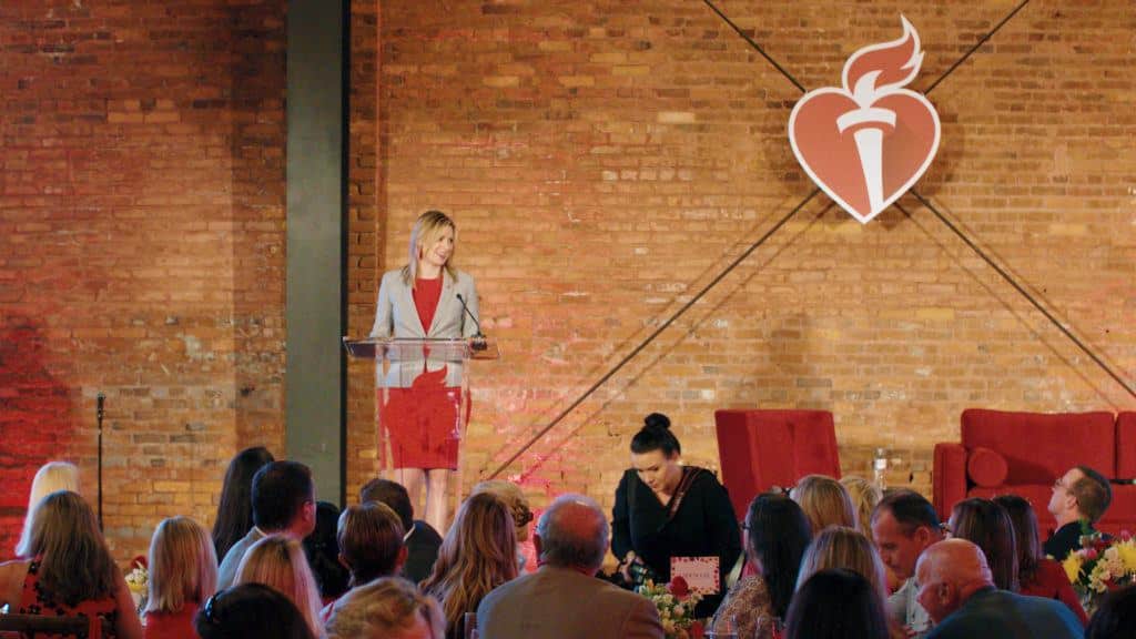 American Heart Association Go Red for Women luncheon keynote speaker at Armature Works. 