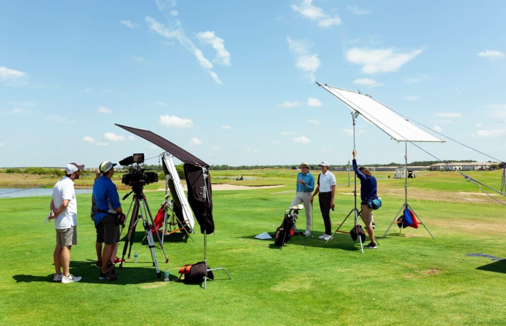 Tampa video production team filming on location