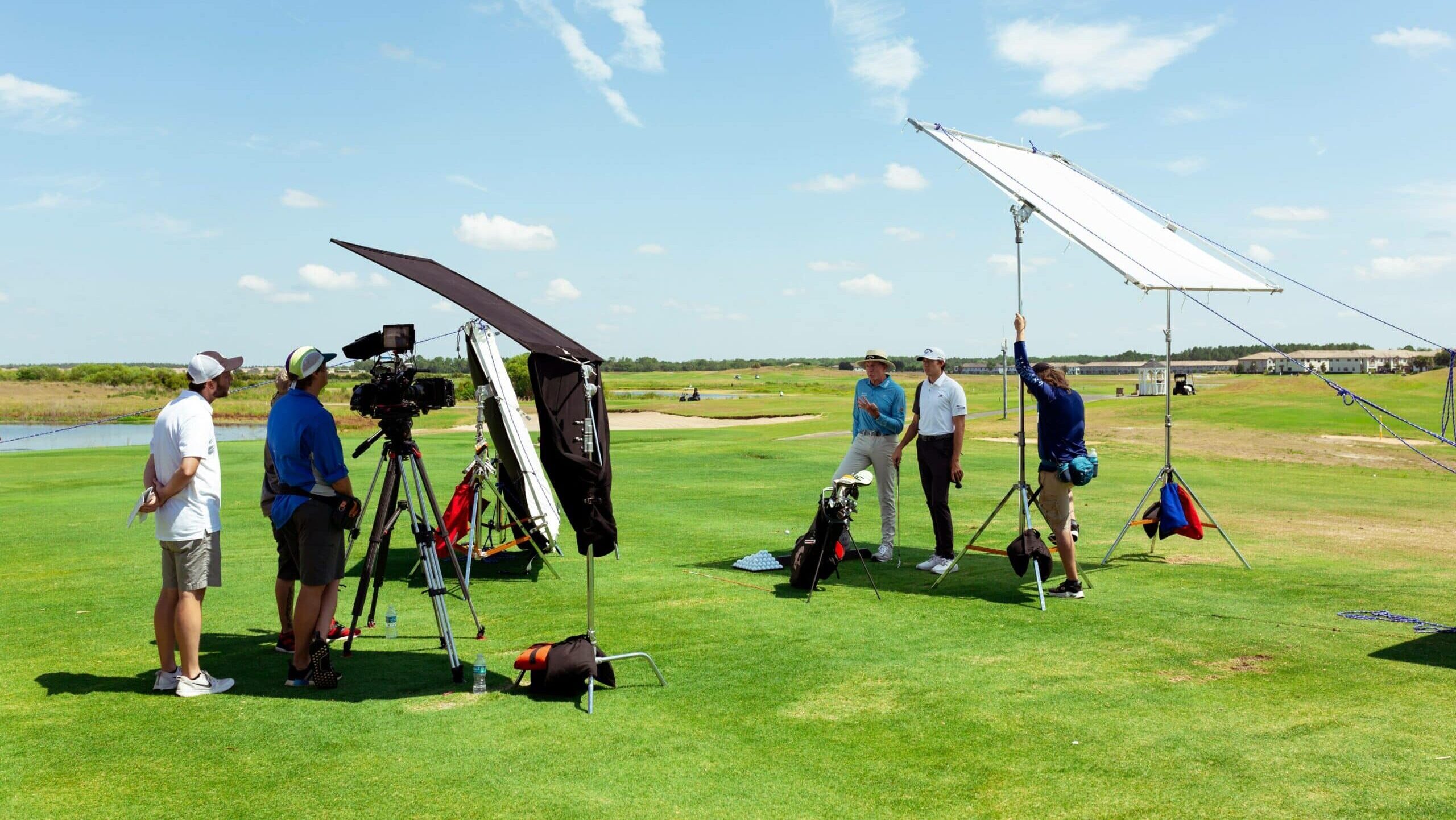 Tampa video production team filming on location