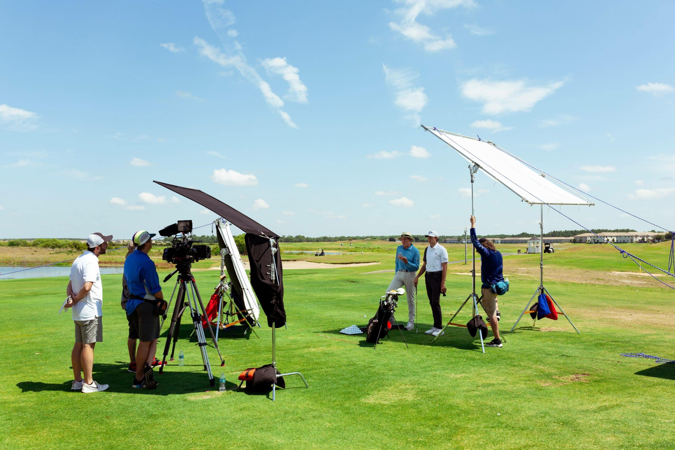 Tampa video production team filming on location