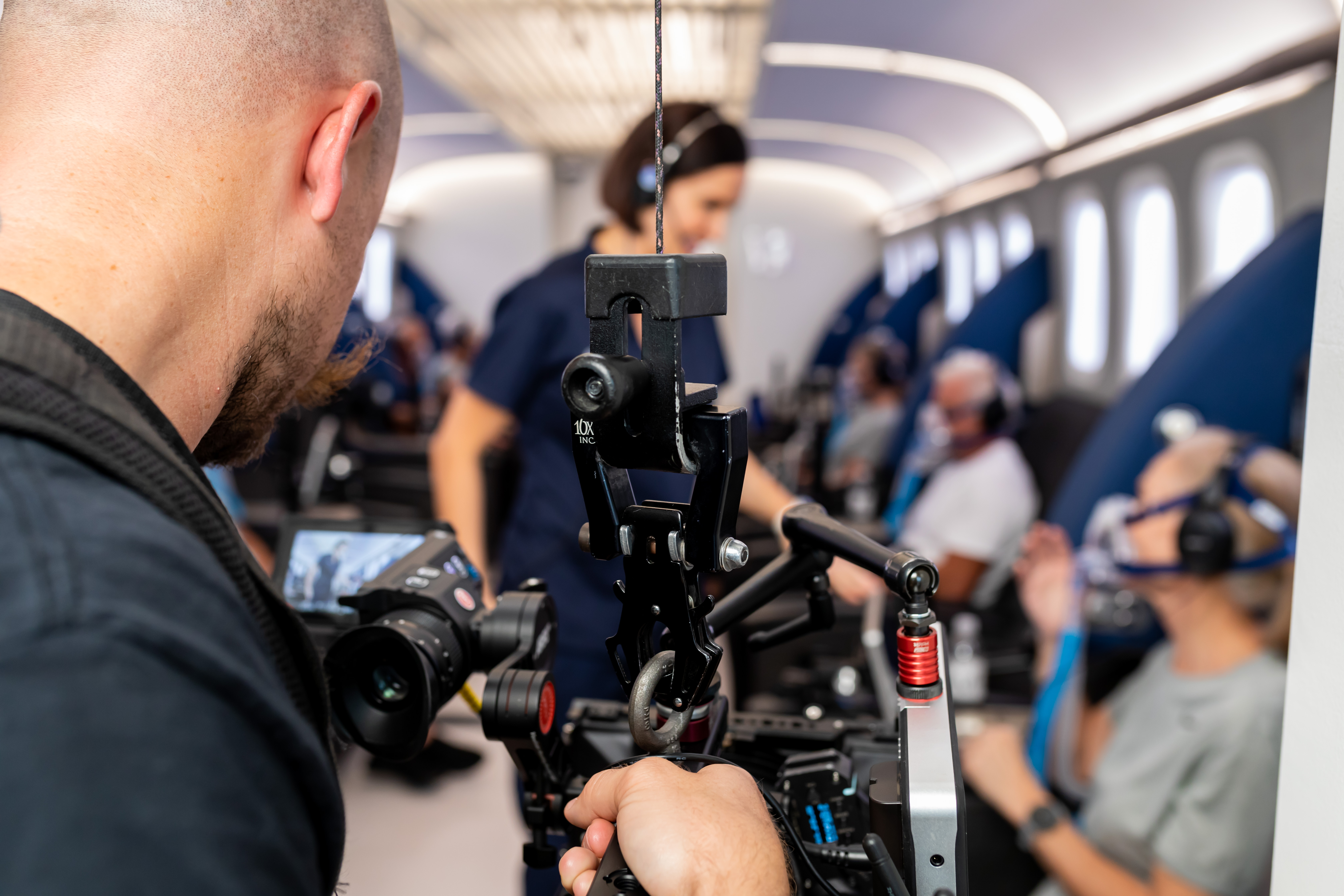 Production crew filming on location for Tampa video production company