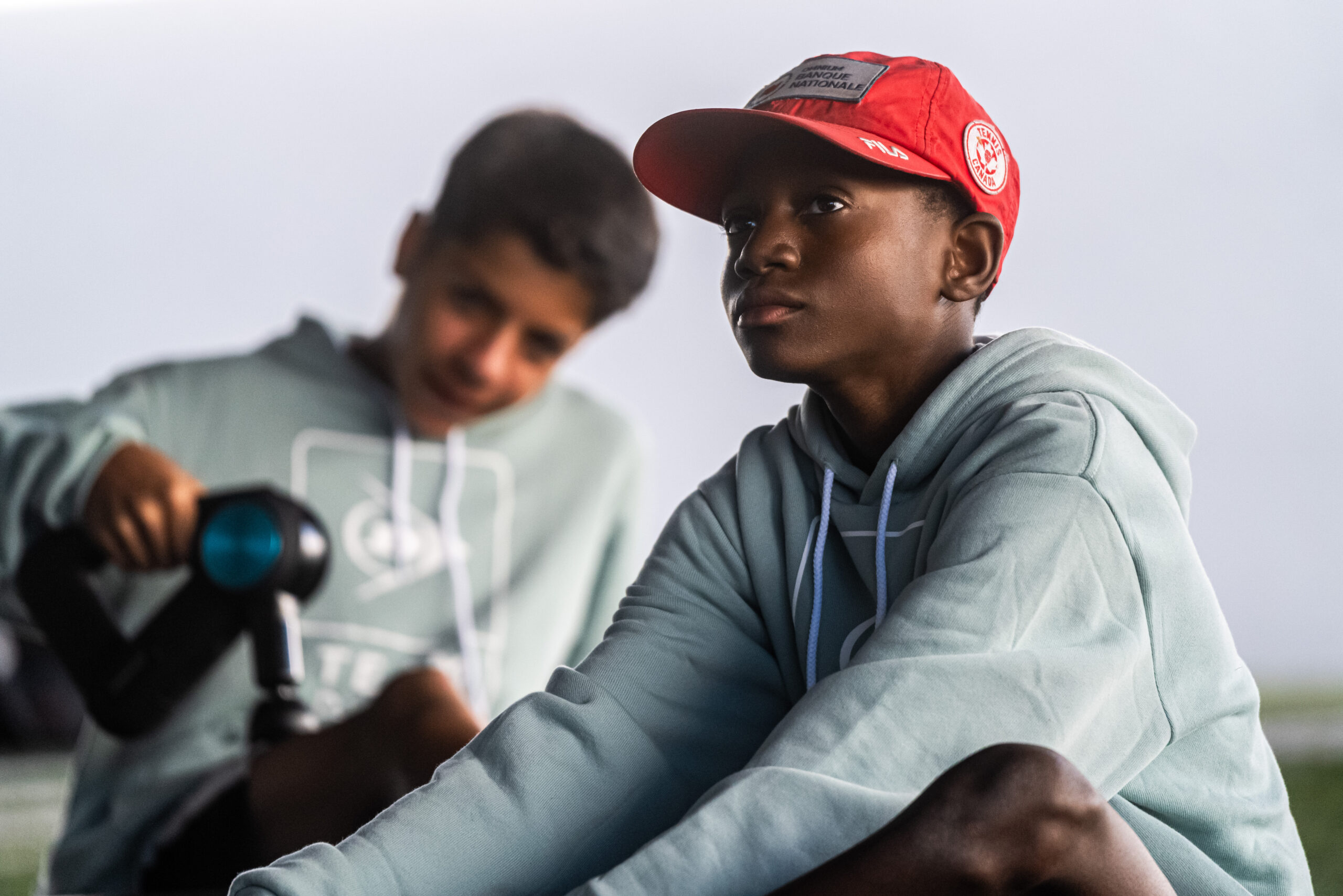 Brand and advertising photography featuring Dunlop tennis products and Therabody devices. Captured by Dylan Harmon, professional photographer and creative producer at Two Stories Media. Studio photography designed for branding, advertising, and promotional use.