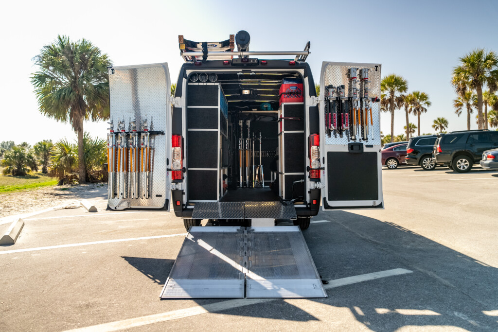 G&E Production Vans featuring efficient grip and electric setups for streamlined workflows.
