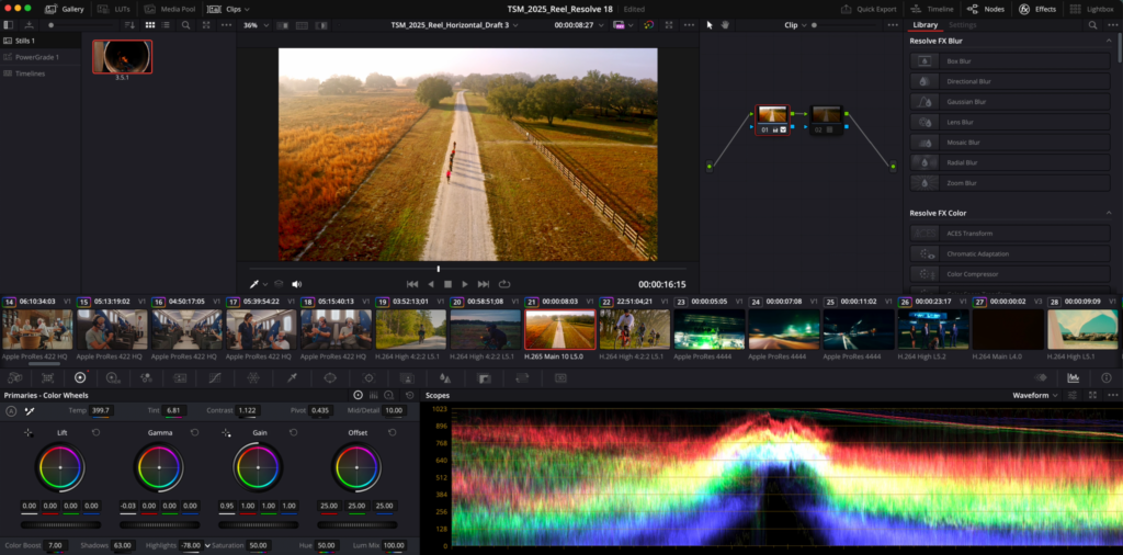 Professional color correction and editing services provided by Two Stories Media. Expert DaVinci Resolve editor specializing in color grading, video editing, and post-production for high-quality visuals. Serving Tampa Bay, Clearwater, St. Pete, and Florida.
