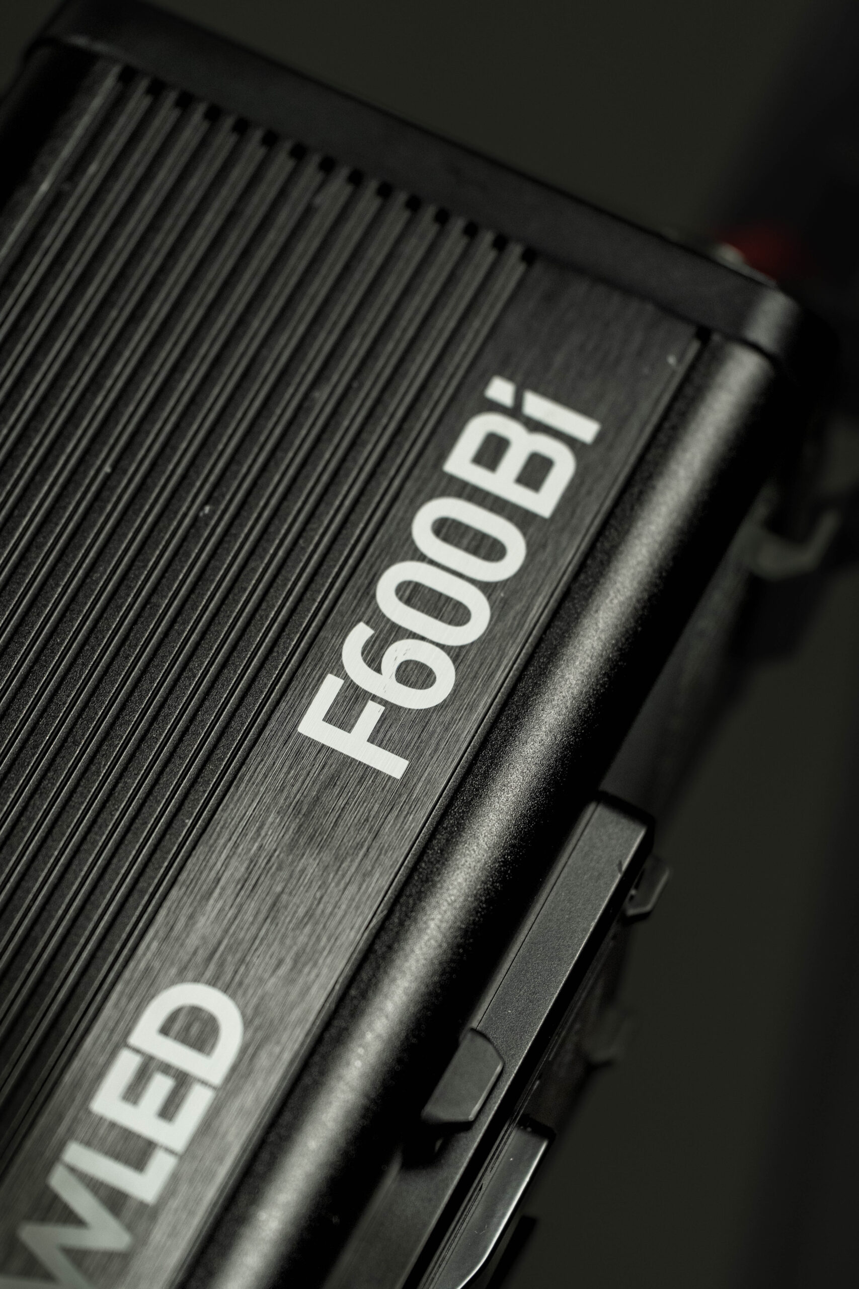Wide view of Godox FS600 lighting talent on commercial video set.